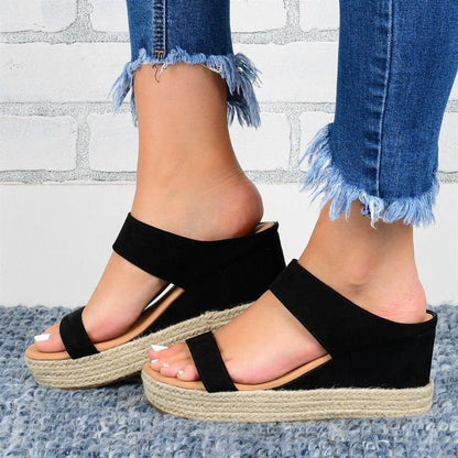 European Wedge Hemp Rope Sandals