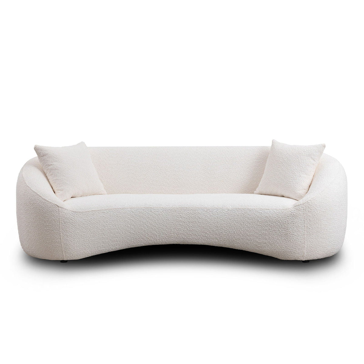 Curved 3 Seater Sofa For Living Room - White - Marijuana Mama