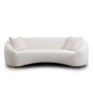 Curved 3 Seater Sofa For Living Room - White - Marijuana Mama