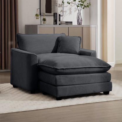 Classic Modern Comfortable Single Chair Deep Seat Sofa With Footstool - Marijuana Mama