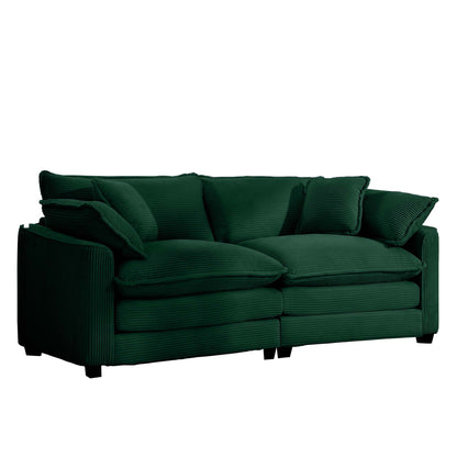 Modern 2 Seater With 4 Pillows, Upholstered Deep Seating Loveseat - Marijuana Mama