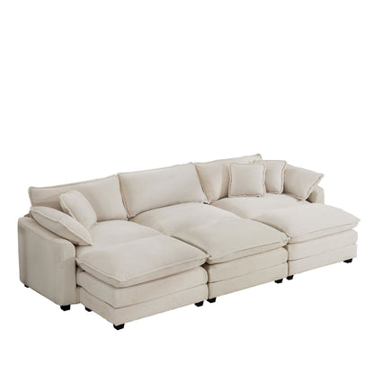 Modern Oversized Modular Cushion Sofa With Ottoman - Marijuana Mama