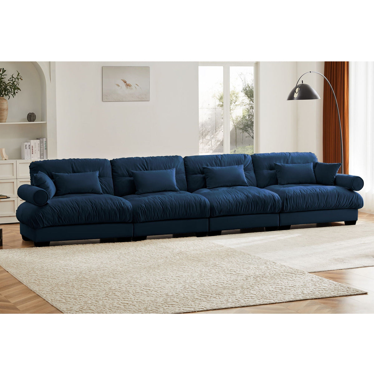 Super Comfort Oversized Modular Sectional Sofa, Deep Seat Convertible L Shaped Couch - Marijuana Mama