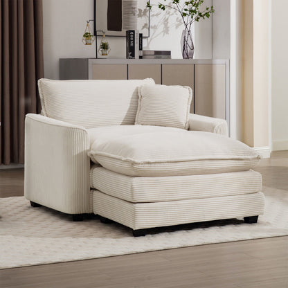 Classic Modern Comfortable Single Chair Deep Seat Sofa With Footstool - Marijuana Mama