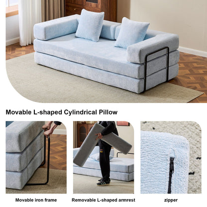 Convertible Floor Sofa Bed With Pillow Back Support Armrest - Marijuana Mama
