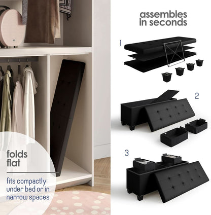 Black Forty Multifunctional Storage Bench