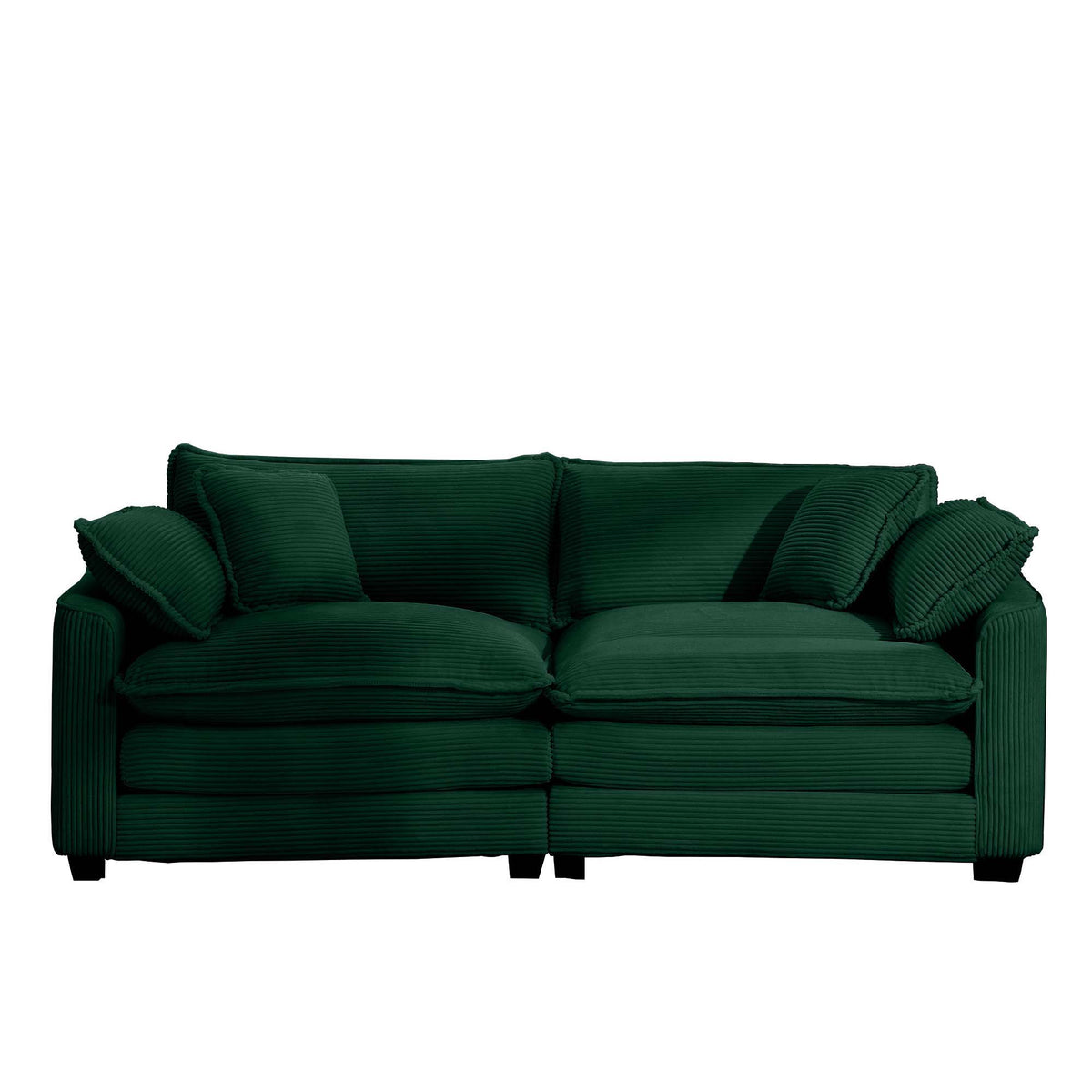 Modern 2 Seater With 4 Pillows, Upholstered Deep Seating Loveseat - Marijuana Mama