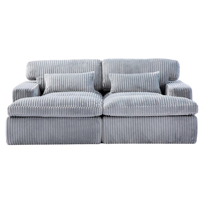 Double Chaise Lounge Chair, Oversized Upholstered Sleeper Cloud Couch - Marijuana Mama