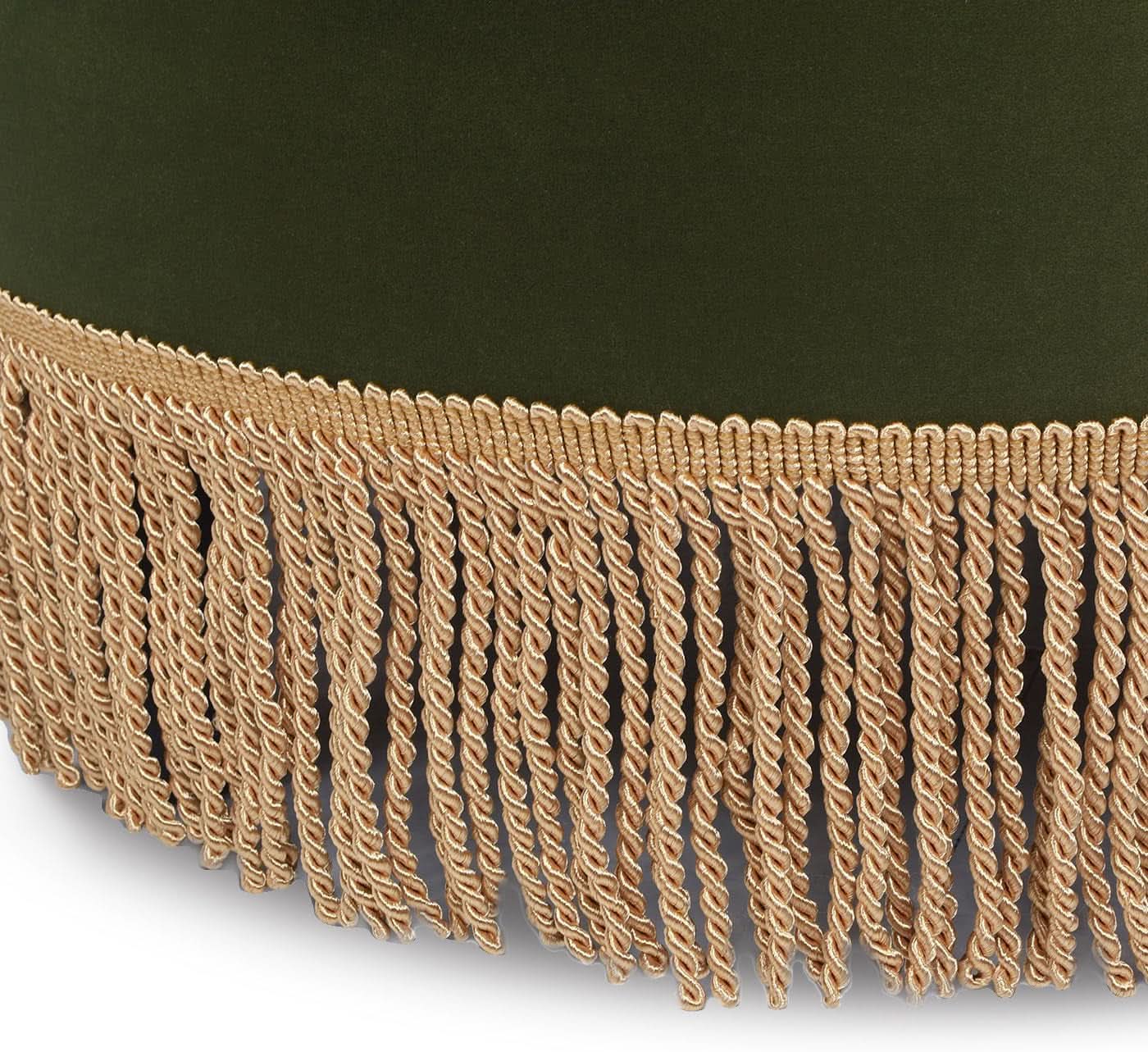 24 Inch Round Premium Woven Upholstered Ottoman