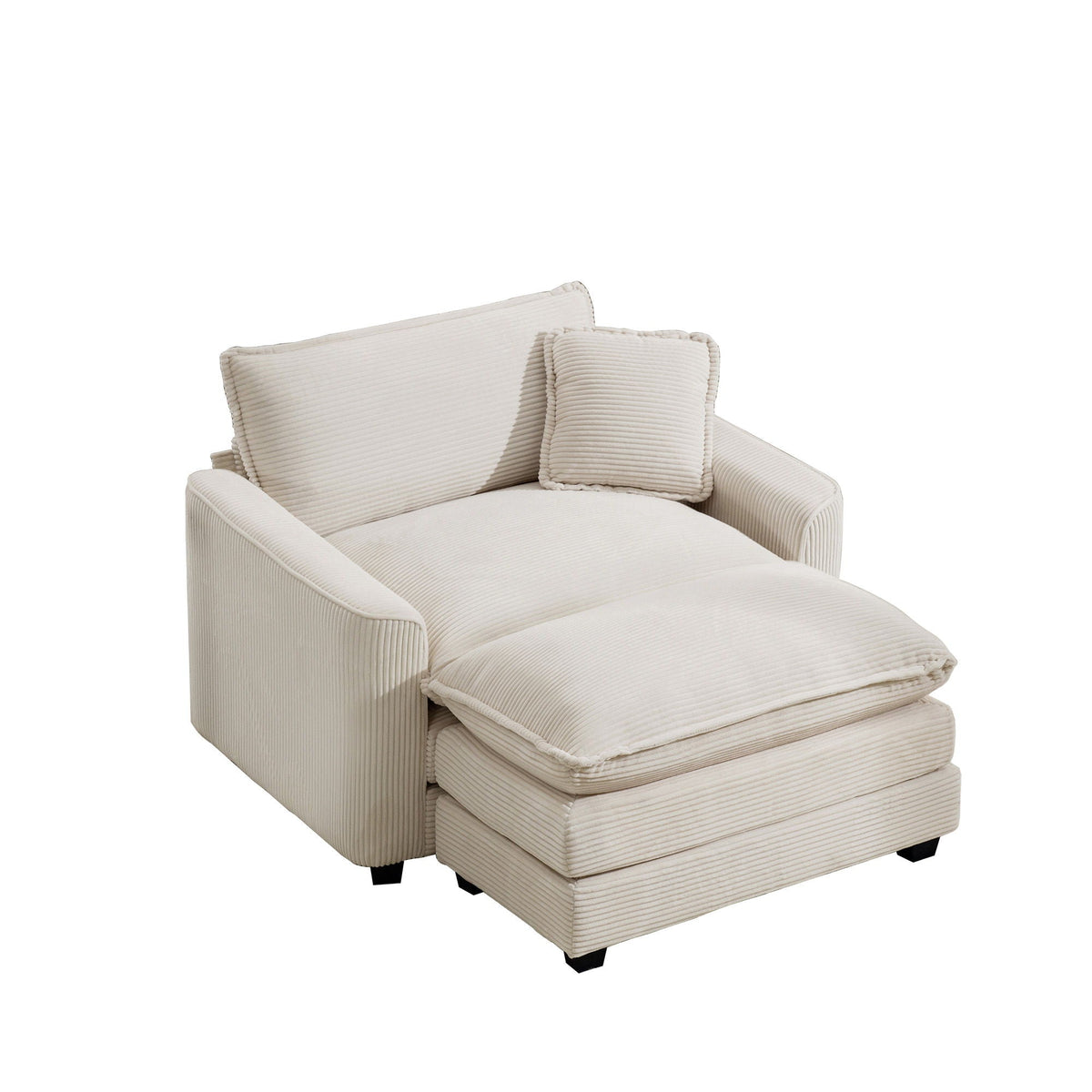 Classic Modern Comfortable Single Chair Deep Seat Sofa With Footstool - Marijuana Mama