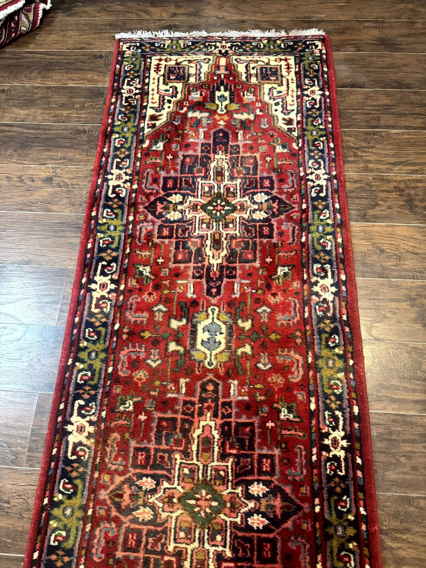 Vintage 1970s Indo Persian Heriz Runner Rug