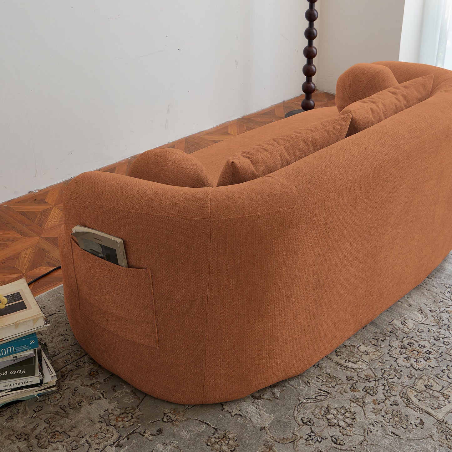 Chenille Memory Foam Loveseat- Orange