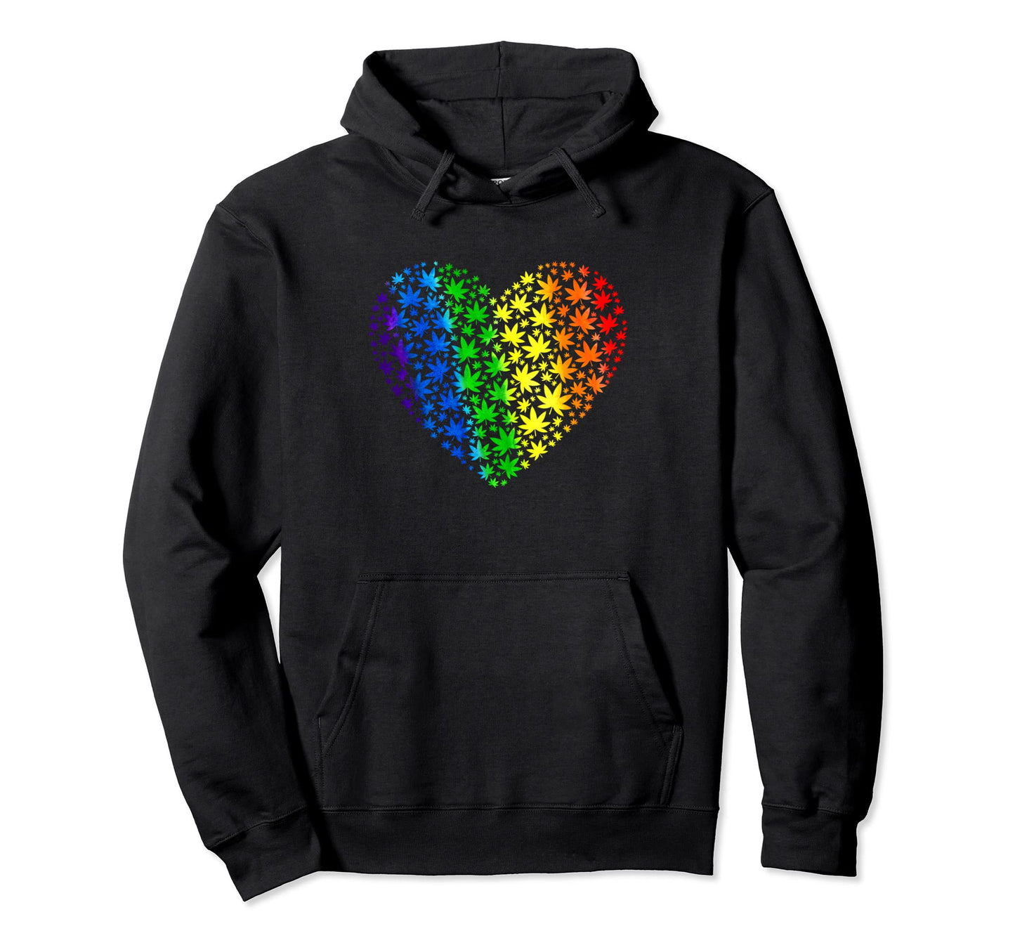 Rainbow Marijuana Heart LGBT Weed Hoodie