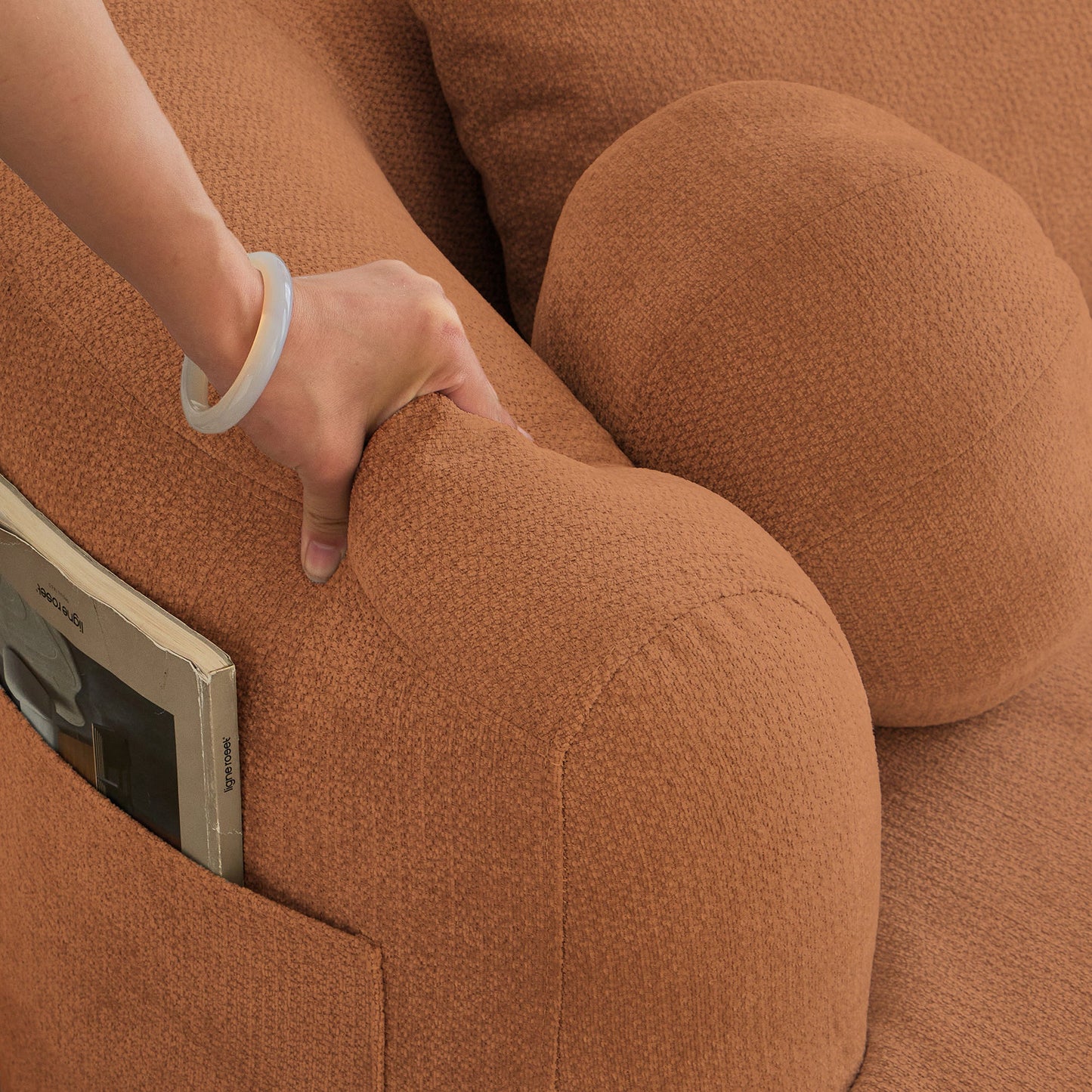 Chenille Memory Foam Loveseat- Orange