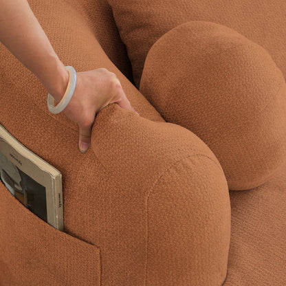 Chenille Memory Foam Loveseat- Orange