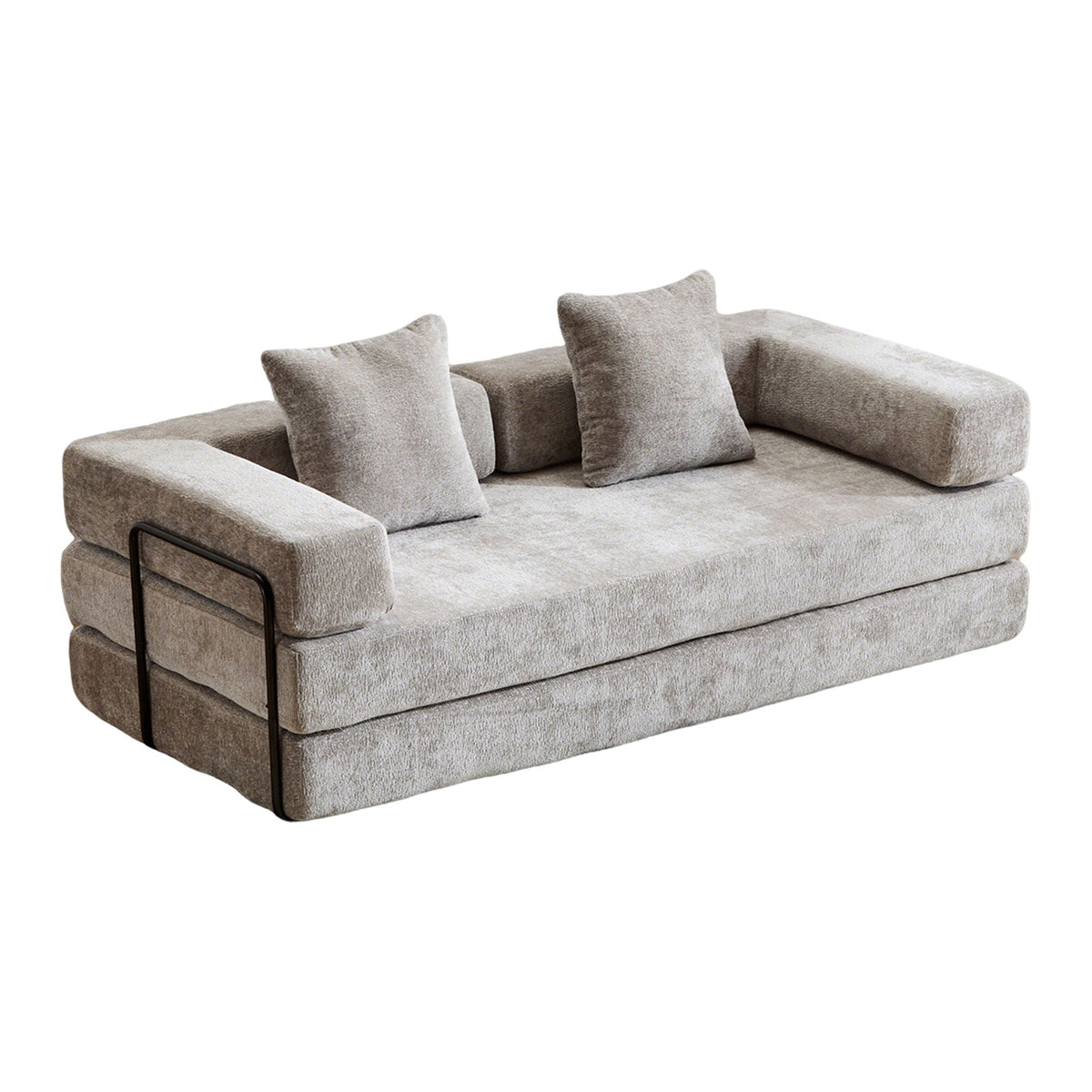 Convertible Floor Sofa Bed With Pillow Back Support Armrest - Marijuana Mama