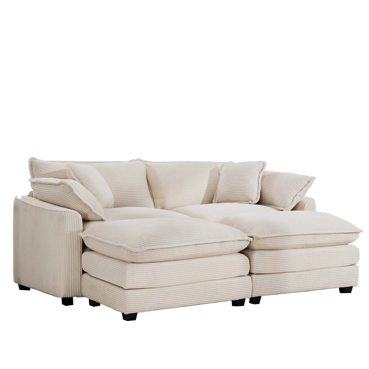 Modern Oversized Modular Cushion Sofa With Ottoman - Marijuana Mama