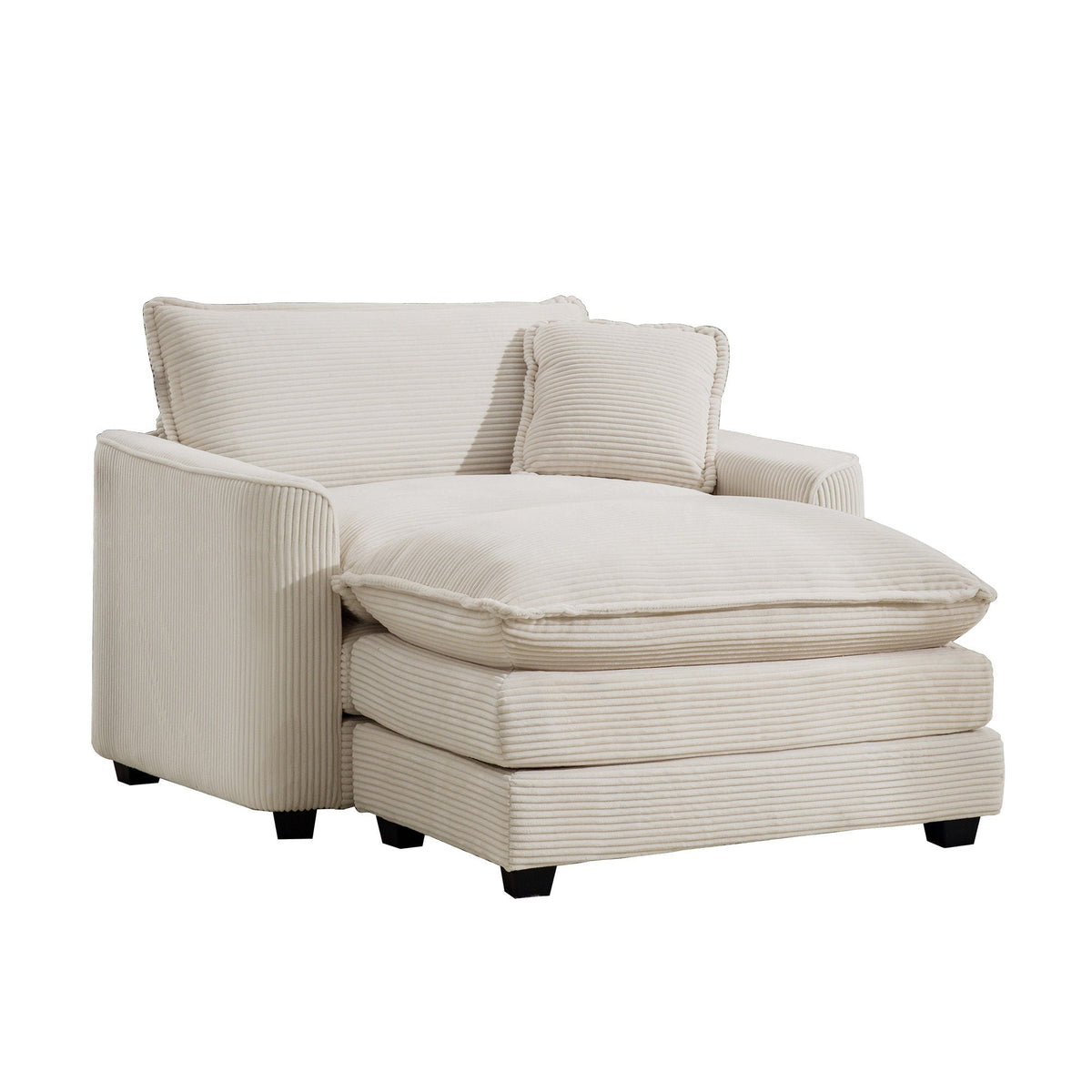 Classic Modern Comfortable Single Chair Deep Seat Sofa With Footstool - Marijuana Mama