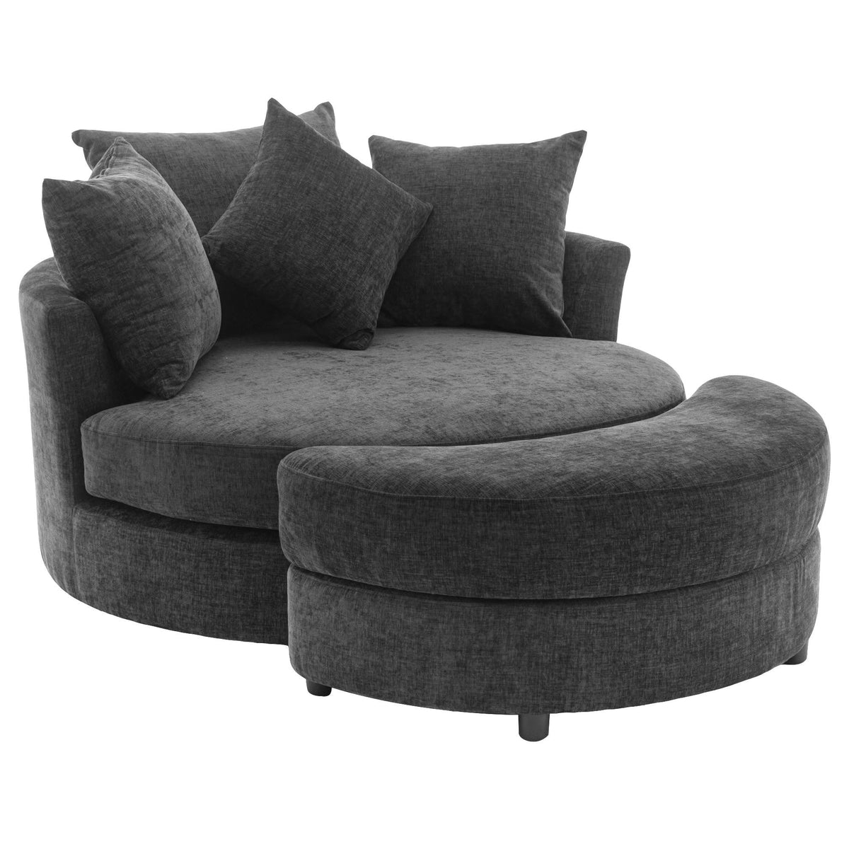 360° Swivel Accent Barrel Chair With Storage Ottoman & 4 Pillows - Marijuana Mama