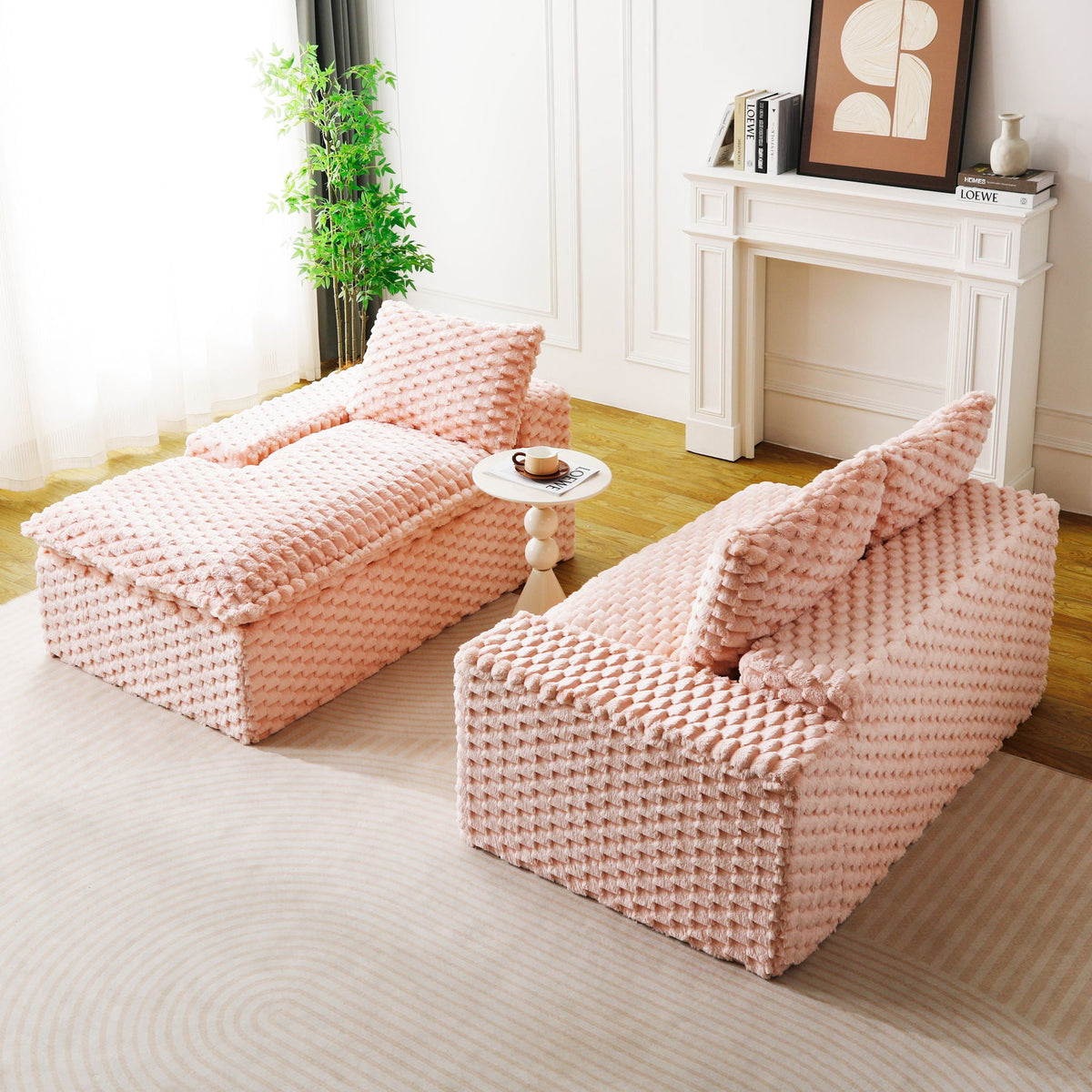 Modular Sofa, Convertible Twin Seat With Chaise Lounge - Marijuana Mama