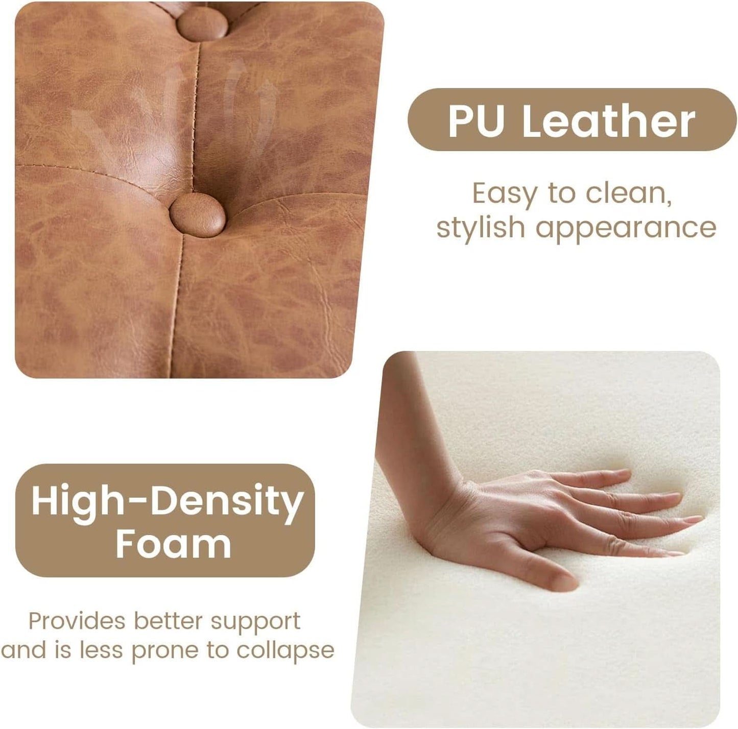 Leatherette Storage Ottoman