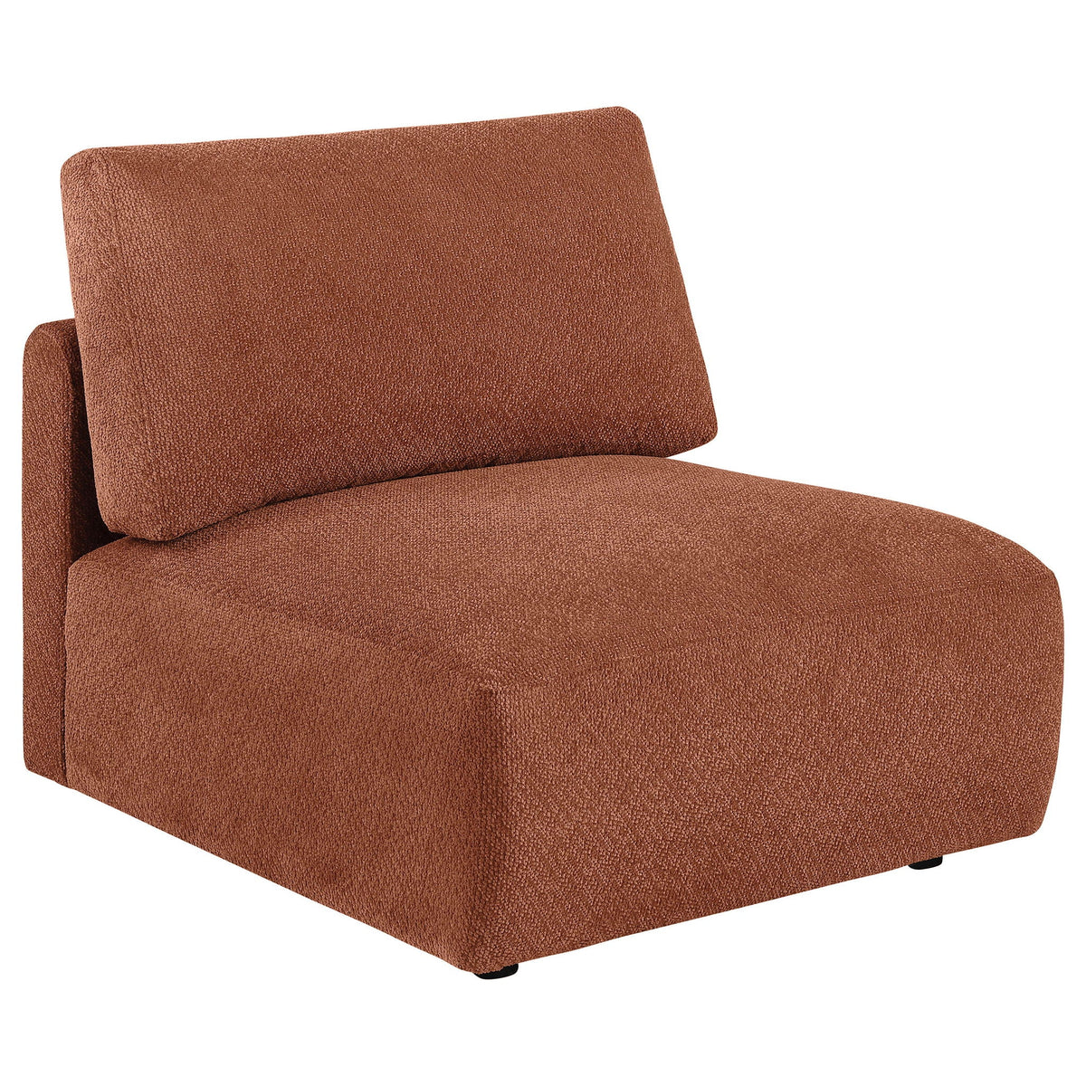 Elysia Chenille Upholstered Modular Armless Chair-Coral - Marijuana Mama