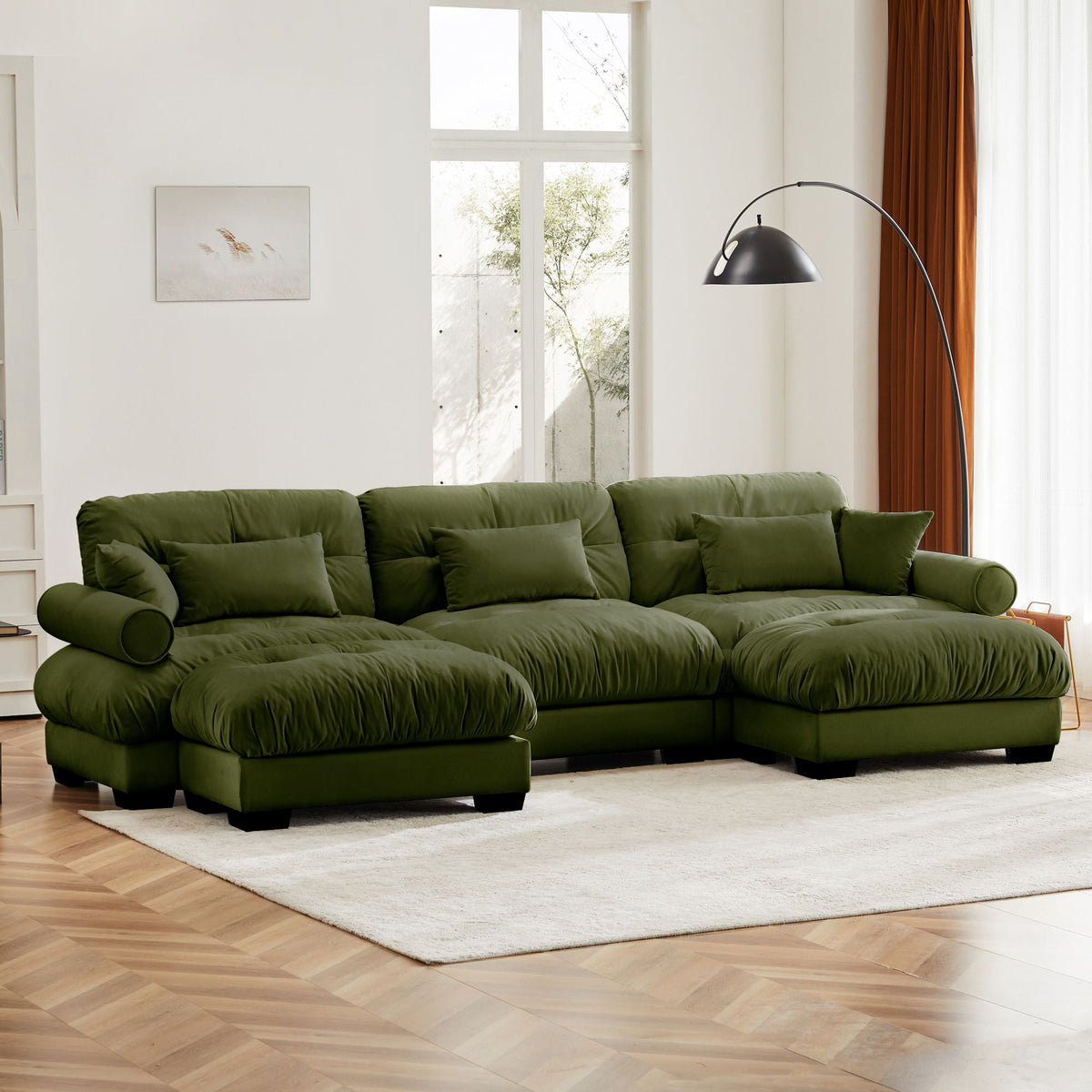 Super Comfort Oversized Modular Sectional Sofa With Movable Ottoman - Marijuana Mama