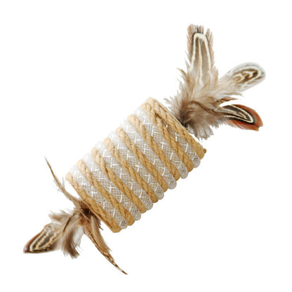 Toy With Cat Feathers Hemp Rope For Scratching