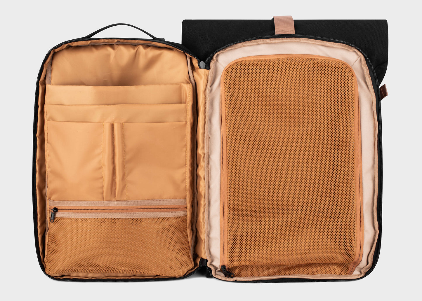Nomad Hemp Rolltop Backpack in Beige and Green
