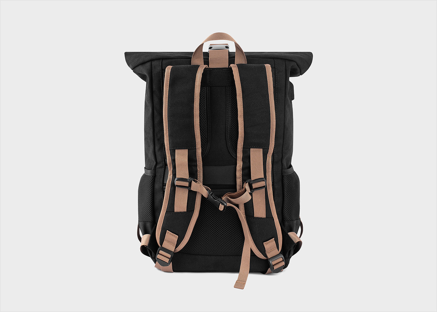 Extra Large Hemp Rolltop Backpack in Black