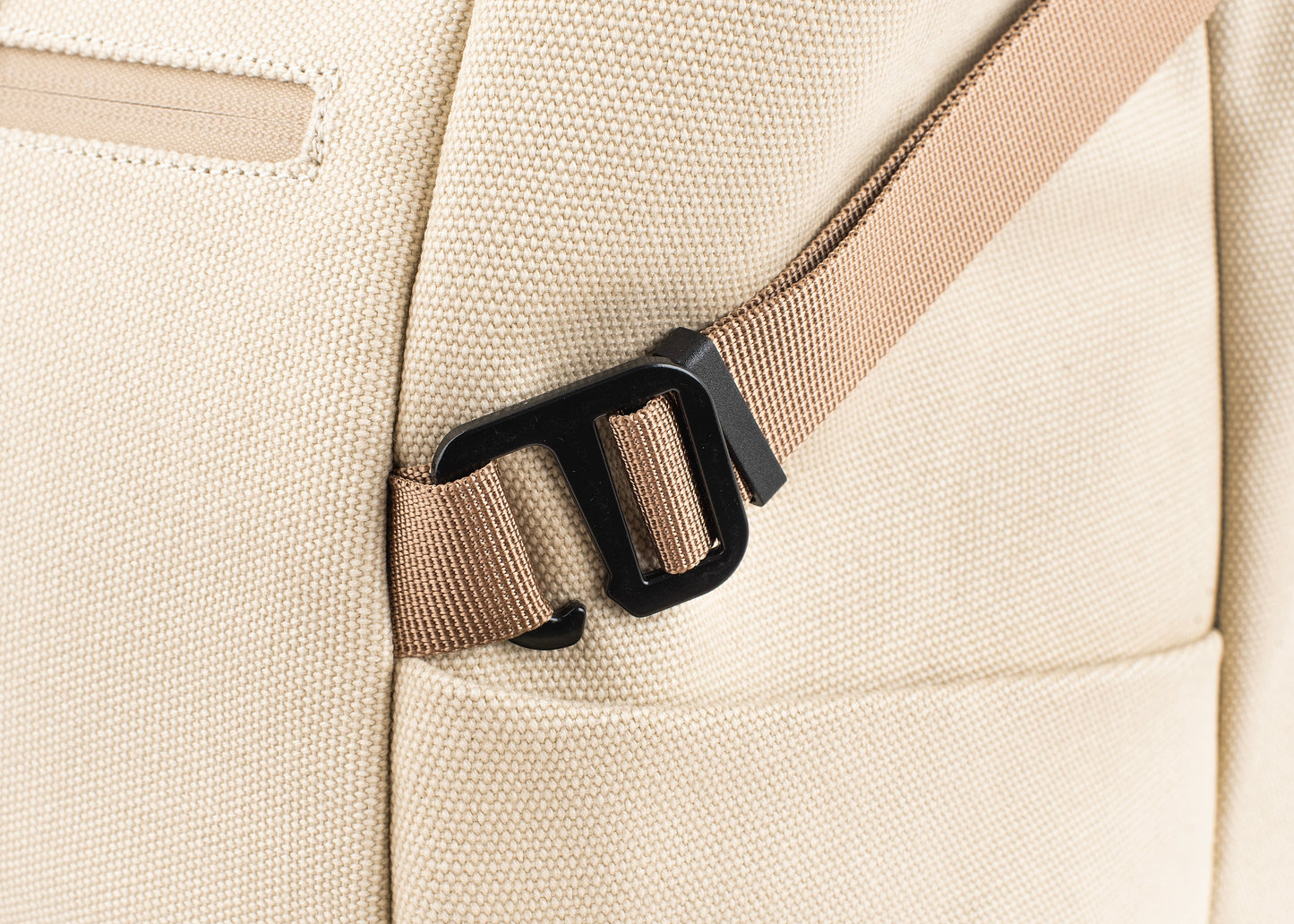 Nomad Hemp Rolltop Backpack in Beige and Green