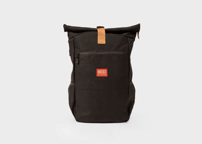 Extra Large Hemp Rolltop Backpack in Black