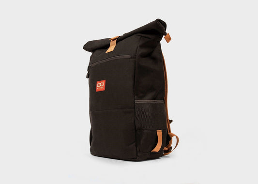 Extra Large Hemp Rolltop Backpack in Black