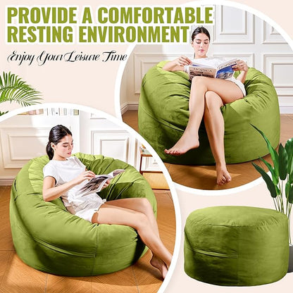 4FT Bean Bag Chair: Bean Bag with Velvet Cover