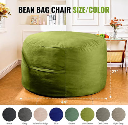 4FT Bean Bag Chair: Bean Bag with Velvet Cover