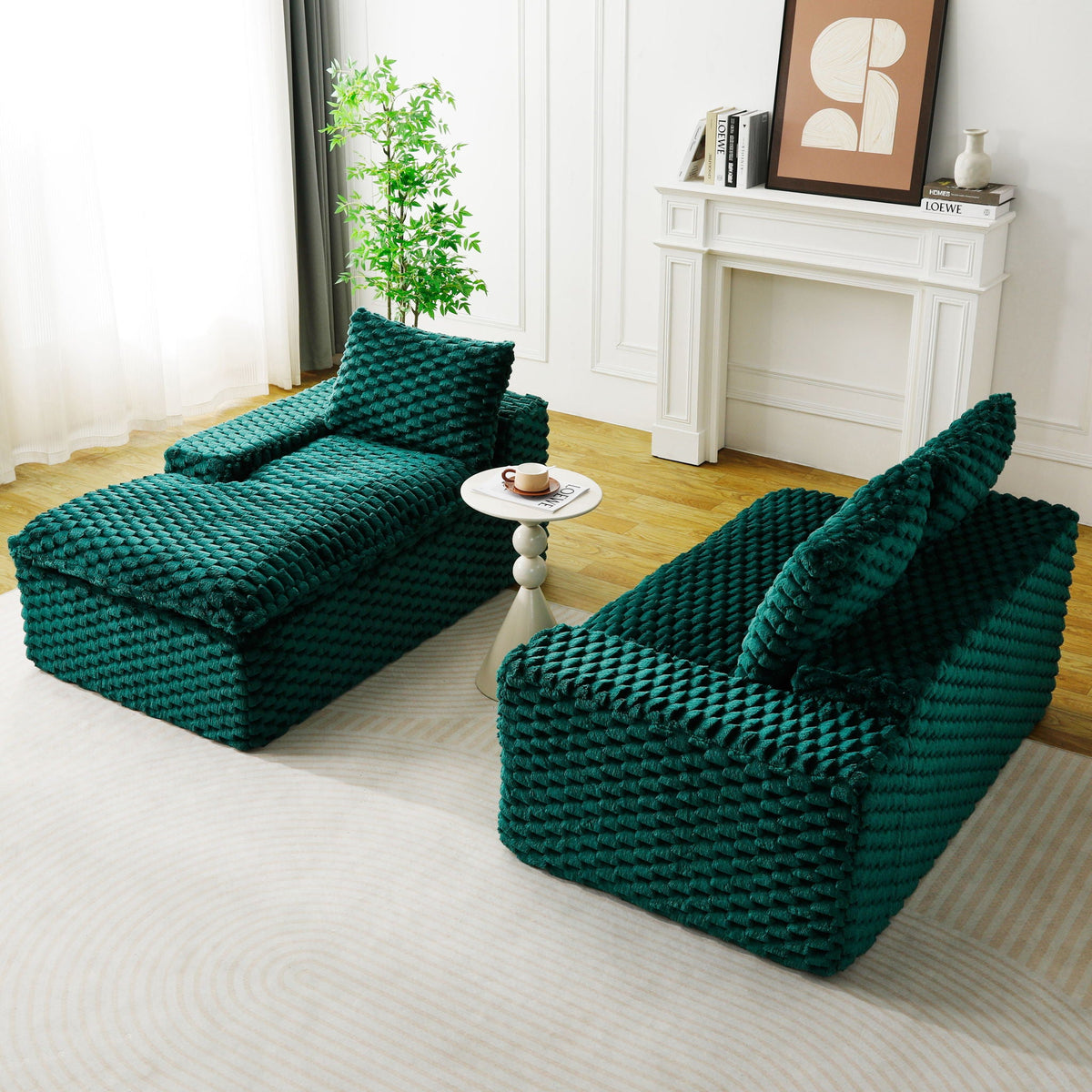 Modular Sofa, Convertible Twin Seat With Chaise Lounge - Marijuana Mama