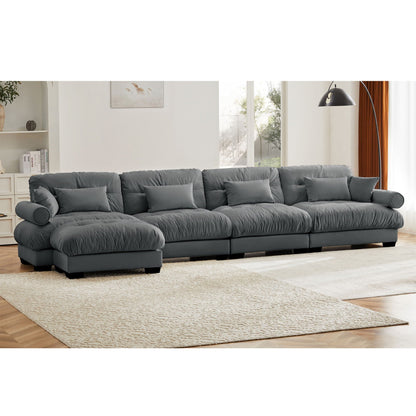 Super Comfort Oversized Modular Sectional Sofa With Movable Ottoman - Marijuana Mama