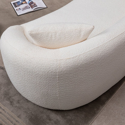 Curved 3 Seater Sofa For Living Room - White - Marijuana Mama