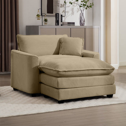 Classic Modern Comfortable Single Chair Deep Seat Sofa With Footstool - Marijuana Mama