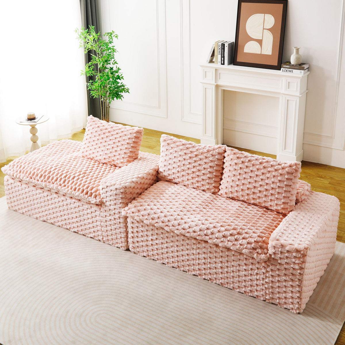 Modular Sofa, Convertible Twin Seat With Chaise Lounge - Marijuana Mama