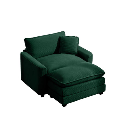 Classic Modern Comfortable Single Chair Deep Seat Sofa With Footstool - Marijuana Mama