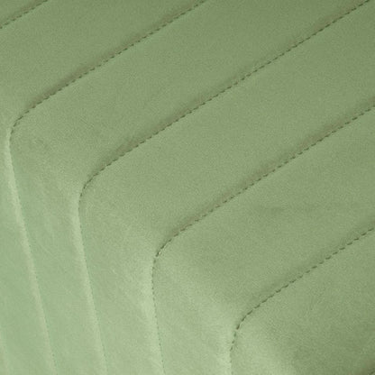 Elegant Green Velvet Tufted Channel Ottoman and Footstool