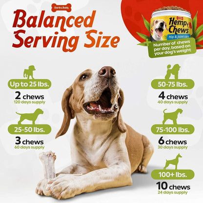 Hemp Hip & Joint Supplement for Dogs - 120 Count