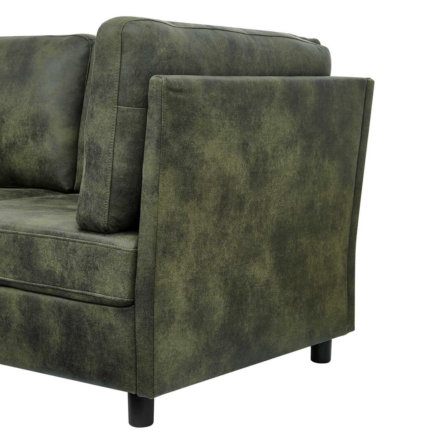 Olive Modular Faux Leather Sectional Sofa