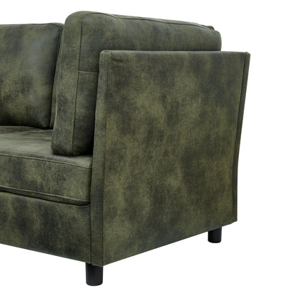 Olive Modular Faux Leather Sectional Sofa