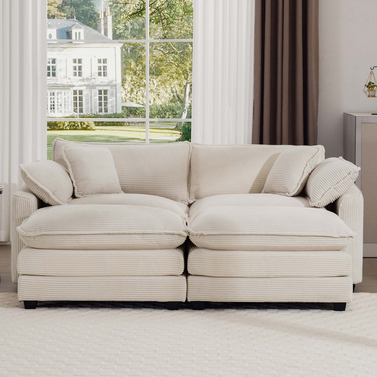 Modern Oversized Modular Cushion Sofa With Ottoman - Marijuana Mama