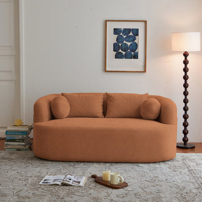 Chenille Memory Foam Loveseat- Orange