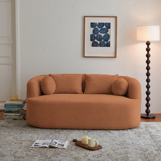 Chenille Memory Foam Loveseat- Orange