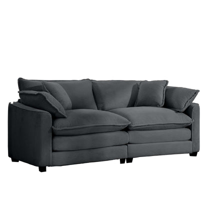 Modern 2 Seater With 4 Pillows, Upholstered Deep Seating Loveseat - Marijuana Mama