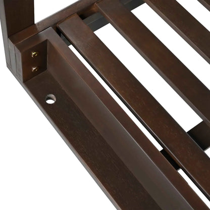 Acacia Wood Porch Swing Bed for Outdoors with Hemp Ropes - Full Size